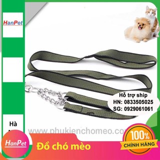 HN-SP280 - Dây dắt bộ đội vòng cổ (hanpet 4711504) dây dắt chó kèm vòng cổ màu xanh quân đội 7-15kg