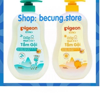 Tắm gội pigeon, sữa tắm gội toàn thân cho bé 2 in 1 700ml .