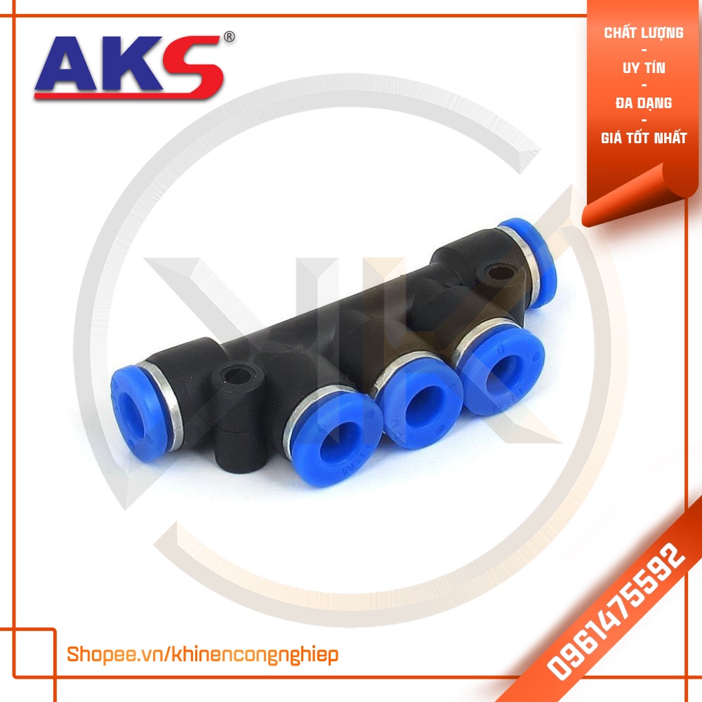 Đầu Cút Nối Nhựa Khí Nén chia 5 PK AKS - Khí Nén Công Nghiệp