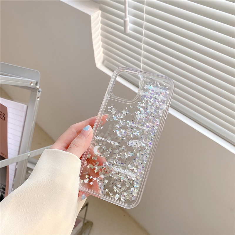 Ốp Điện Thoại Tpu Kim Cương Chảy Đầy Sao Lấp Lánh Cho iPhone 14 13 12 11 Pro Max XR X XS