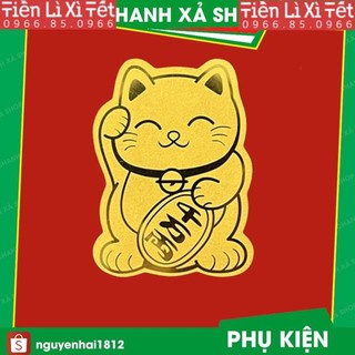 Miếng dán mèo thần tài hút tài lộc dùng ốp điện thoại để trong ví