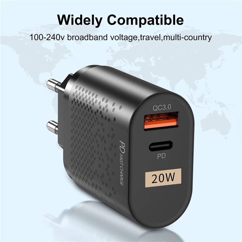 Củ Sạc Nhanh QC3.0 20W PD USB Chuyên Dụng Cho huawei xiaomi