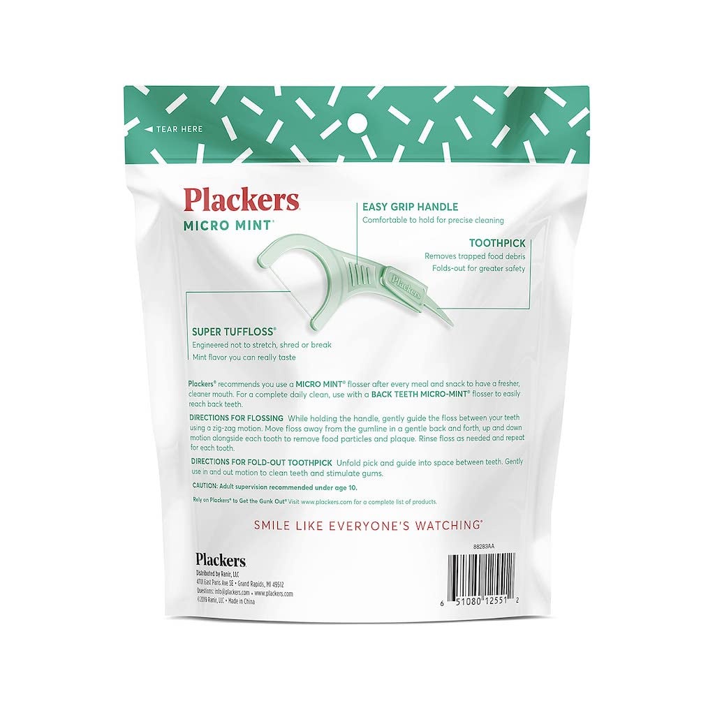 Tăm chỉ Plackers Micro Mint túi 300 cây