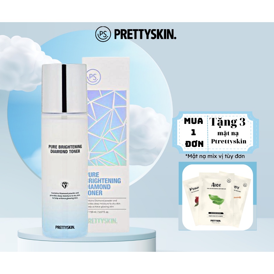 Toner Pretty Skin dưỡng trắng căng bóng 150ml