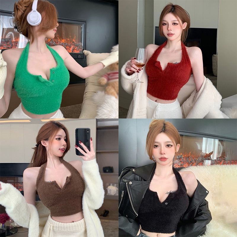 Áo Tank Top Hai Dây Màu Sắc Đơn Giản Quyến Rũ Cho Nữ