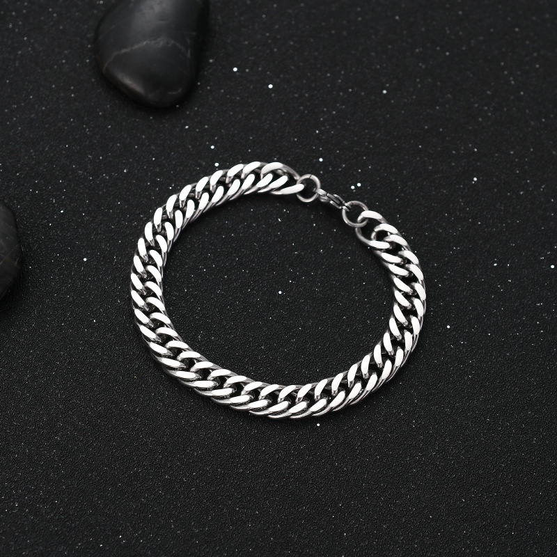 Vòng Đeo Tay Bằng Thép Titan Không Gỉ Thời Trang Đơn Giản Dễ Phối Đồ Cho Nam