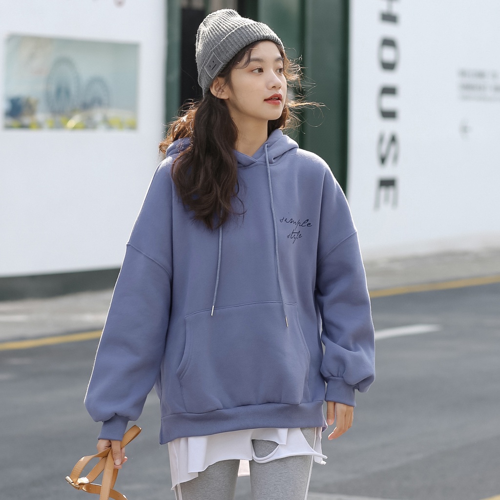 Áo Hoodie Unisex Form Rộng Madela Có Mũ In Chữ Simple Style Cao Cấp , Áo Hoodie Nỉ Trơn Unisex Nam Nữ Phong Cách Hàn