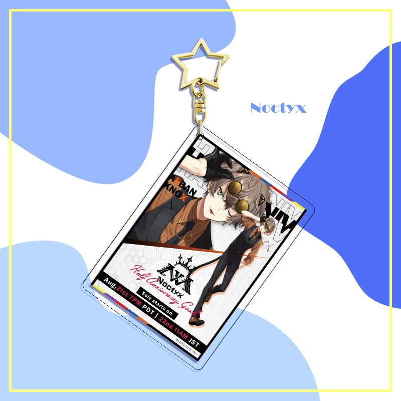 Móc Chìa Khóa YB2 Luxiem Noctyx Vtuber Hoạt Hình Uki Sonny Yugo Alban Dễ Thương