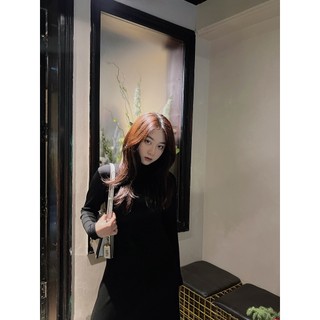Đầm đen cổ lọ dáng dài xoè Cozy Dress Itsme