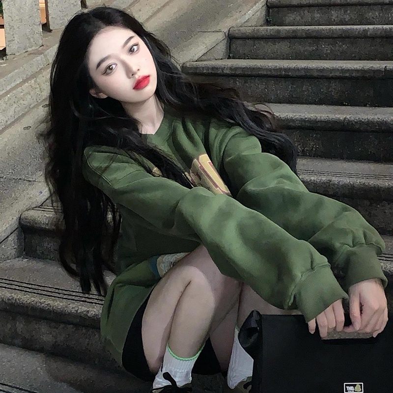 NRVP Áo Hoodie Thể Thao Tay Dài Có In Chữ Thời Trang Phong Cách Cho Nữ