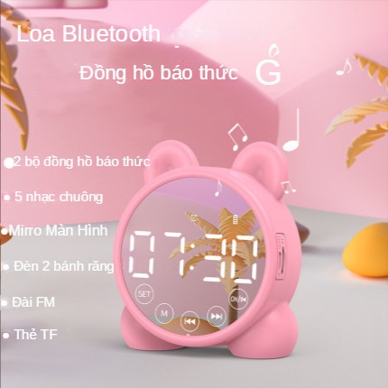 Loa Bluetooth Không Dây Mini Tích Hợp Đồng Hồ Báo Thức Kỹ Thuật Số Có Chức Năng Đánh Thức Và Đo Nhiệt Độ Cho Bé