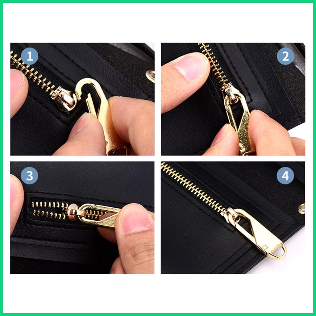 Set 10 Phụ Kiện Khóa Kéo Thay Thế Bằng Kim Loại Thông Dụng Cho Sửa Chữa Dây Kéo