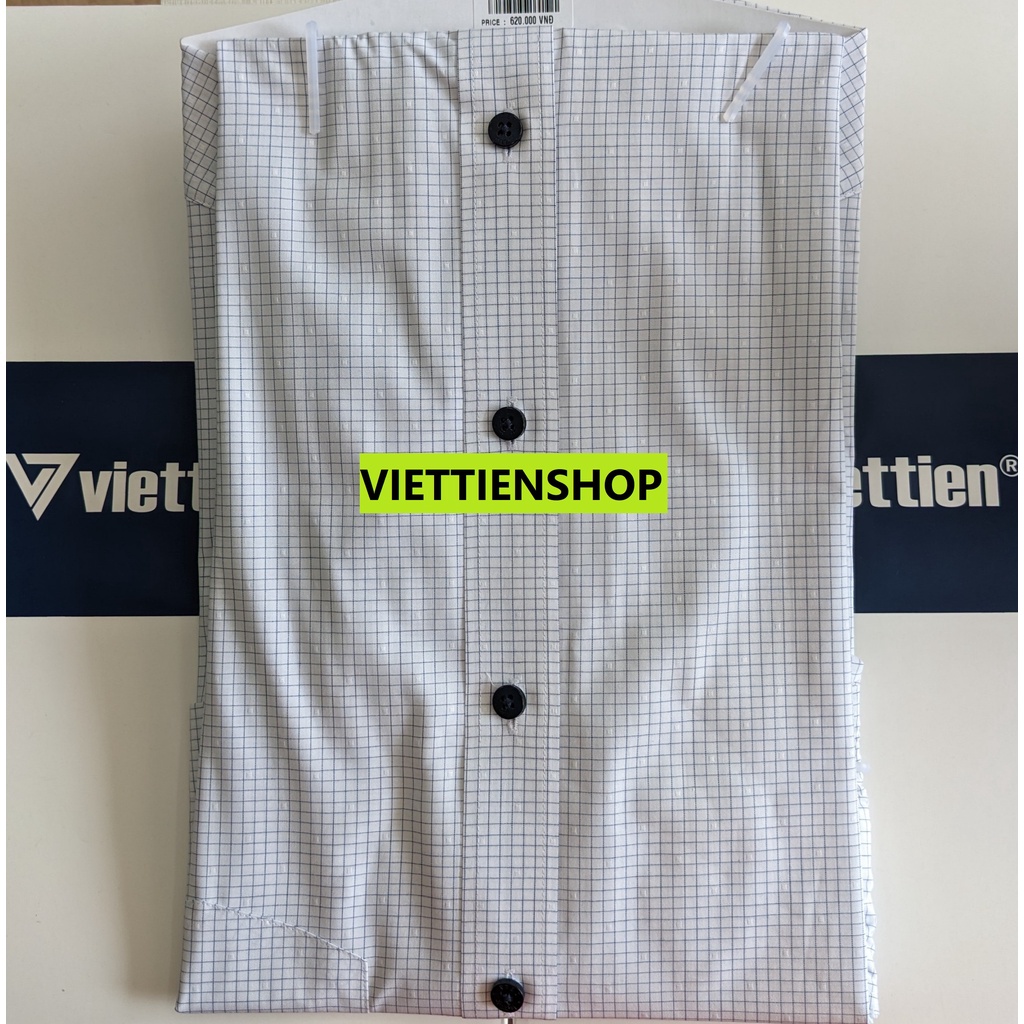 ÁO SƠ MI VIỆT TIẾN DÀI TAY VẢI TRE CA RÔ