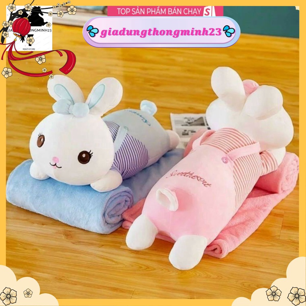 Chăn gối 2 in 1 hình thỏ đáng yêu vừa có gối vừa có chăn 💦𝒈𝒊𝒂𝒅𝒖𝒏𝒈𝒕𝒉𝒐𝒏𝒈𝒎𝒊𝒏𝒉𝟐𝟑💦