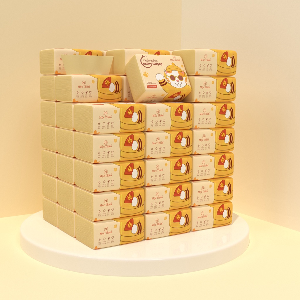 Giấy ăn gấu trúc khăn giấy tre MỘC THIÊN thùng 30 gói / 300 tờ cao cấp tiện lợi