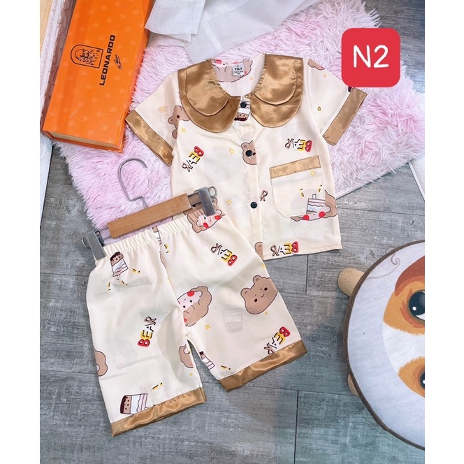 Bộ pijama áo cộc quần lửng sz 8-21kg