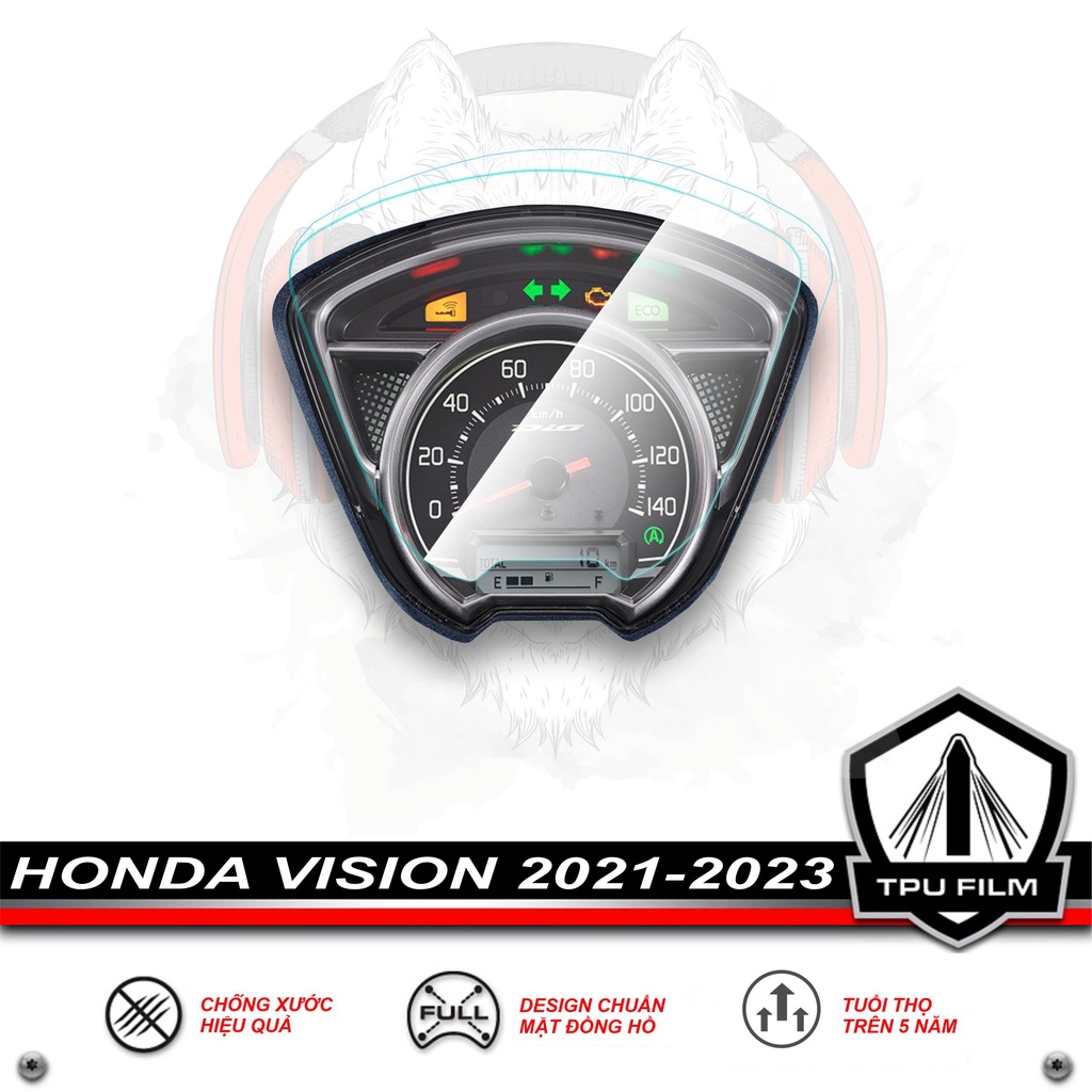 Miếng dán PPF TPU bảo vệ mặt đồng hồ xe VISION 2021 đến 2024 - HONDA VISION
