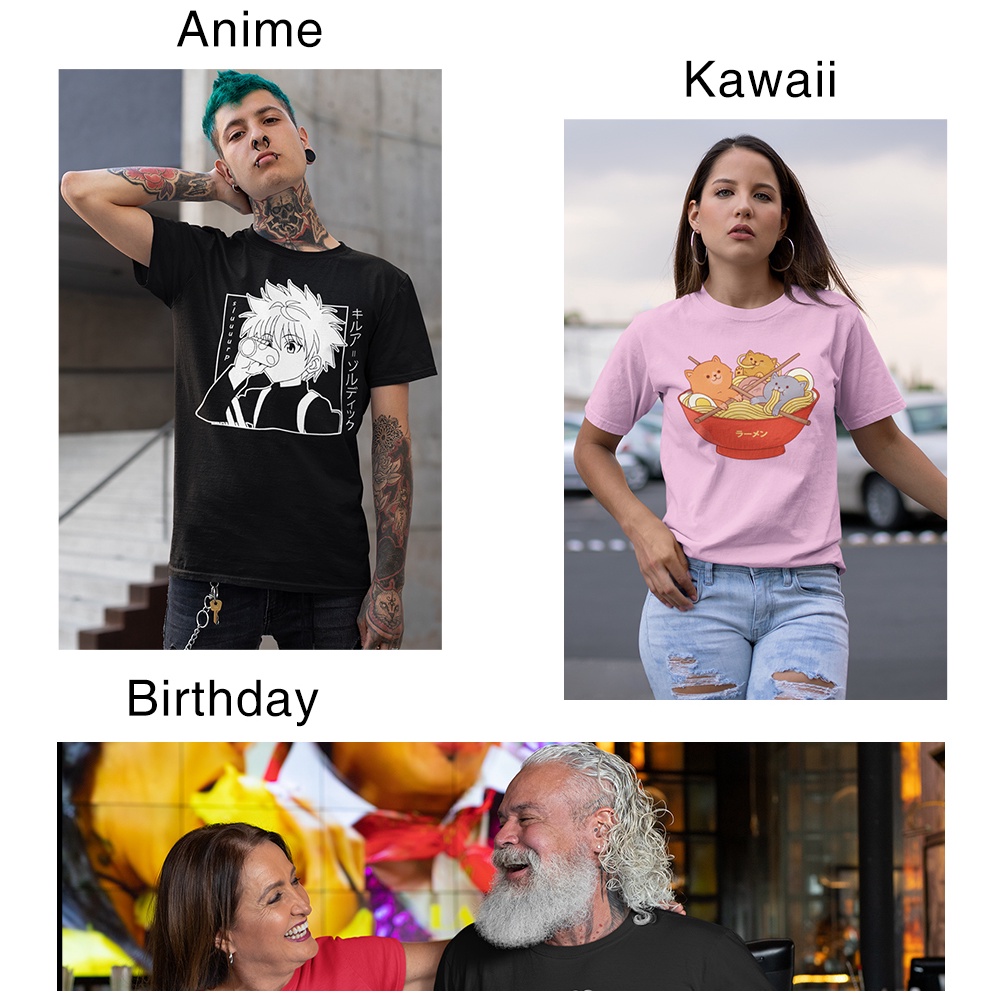 Drake Áo Thun Cotton Màu Trơn In Họa Tiết anime Nhật Bản Phong Cách harajuku Cho Nam