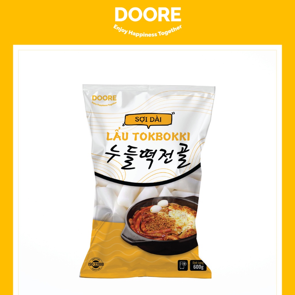 Lẩu Tokbokki sợi dài Doore Foods (tokbokki, sốt, chả cá sợi)