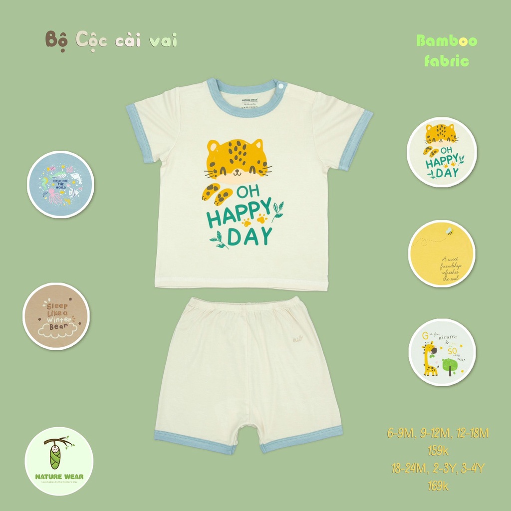 Nature wear - Bộ cộc cài vai in hình NWC2208001