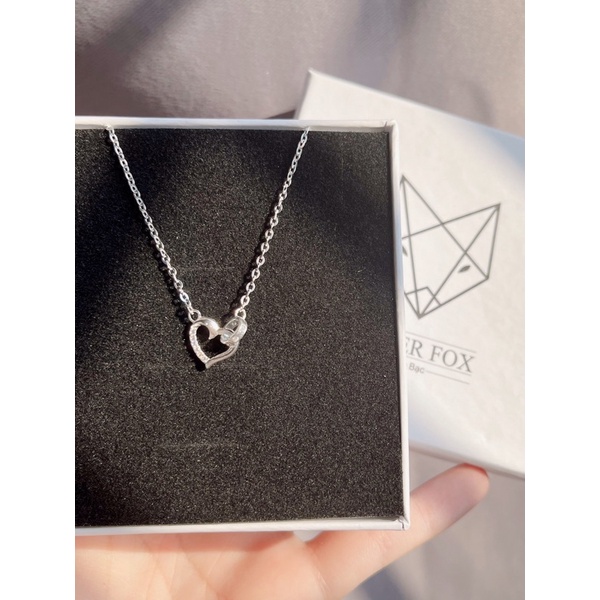 Dây Chuyền Bạc Ta Cao Cấp CaoBac Silver Tim Sơi Đá Sợi Trơn Lồng Nhẫn Độc Đáo, Mới Lạ Dành Tặng Riêng Cho Bạn Gái