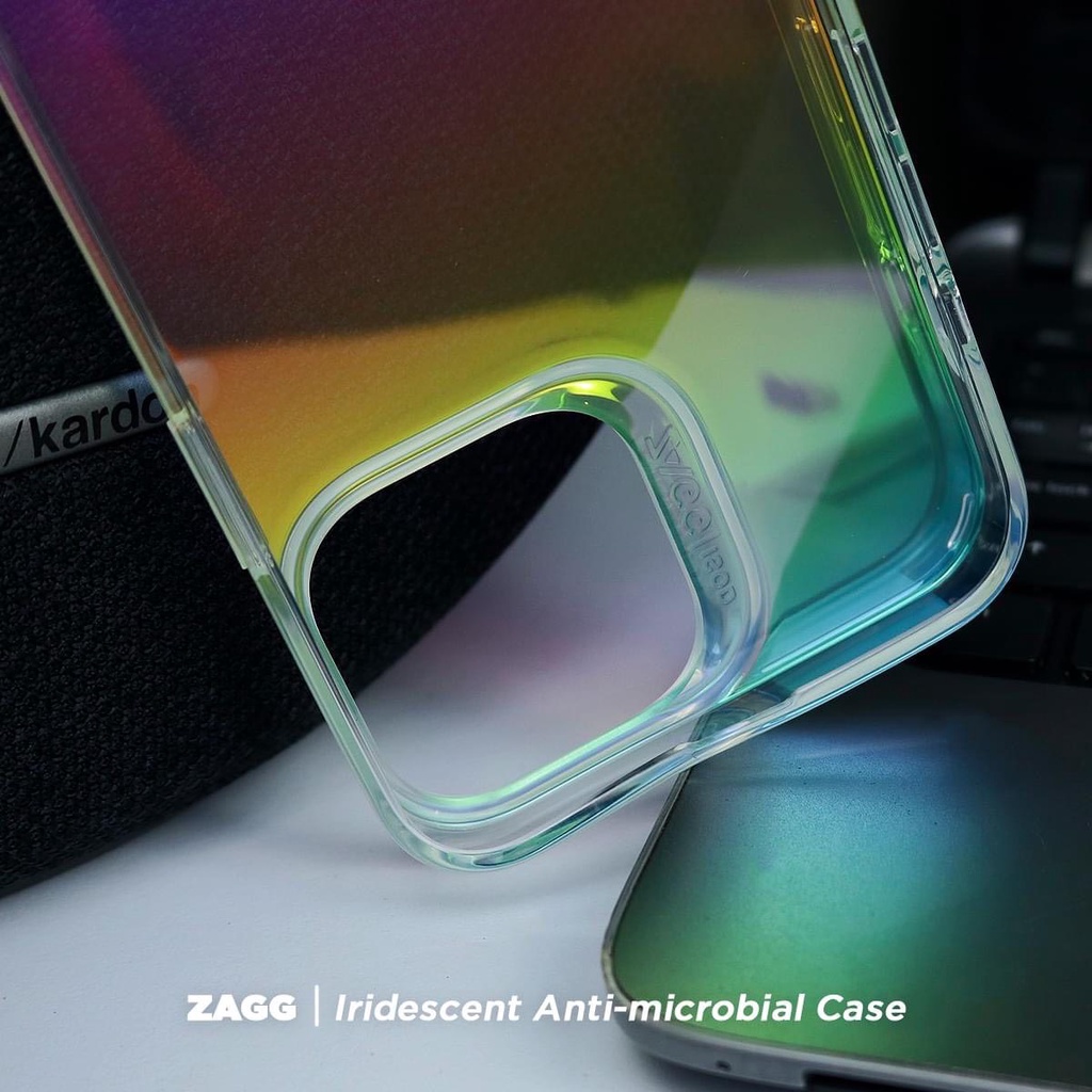 Ốp Chống Sốc Đổi Màu Zagg Irisdescent Anti-microbial Kháng Khuẩn Cho 13 / 13 Pro / 13 Pro Max