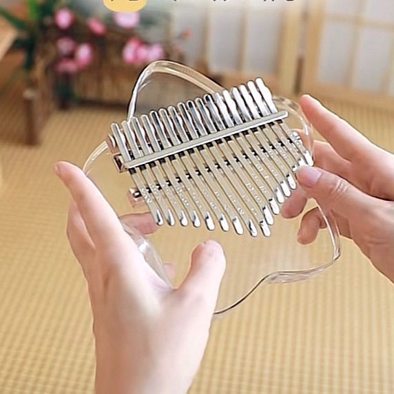 Đàn piano mini 17 Tông Trong Suốt Hình Trái Tim kalimba Cho Nữ