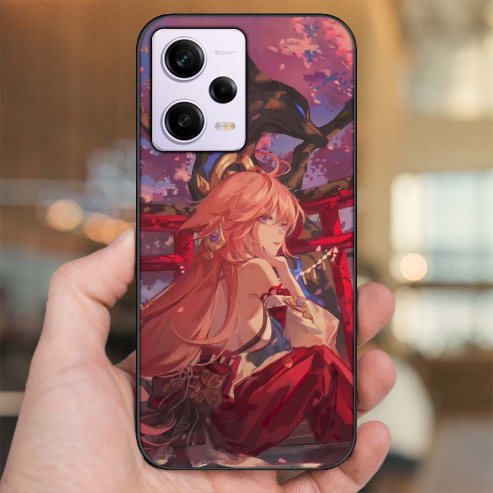 Ốp lưng Xiaomi Redmi Note 12 viền đen in hình Yae Miko Genshin Impact