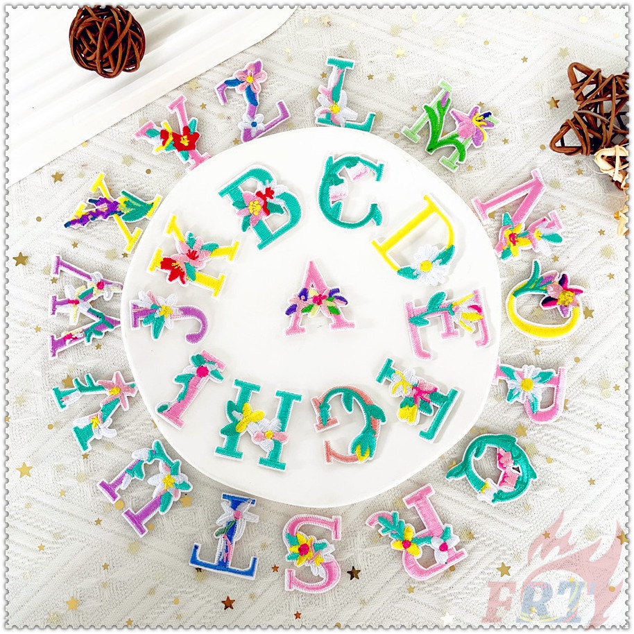 1pc ✿ Sticker Ủi Thêu Hình Bông Hoa Nhiều Màu Sắc ✿ Sticker Ủi Thêu Chữ &quot;Your Name&quot;