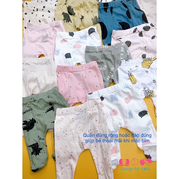 Quần liền tất đũng rộng  hàng xuất Min.nie vải cotton 100% cho bé
