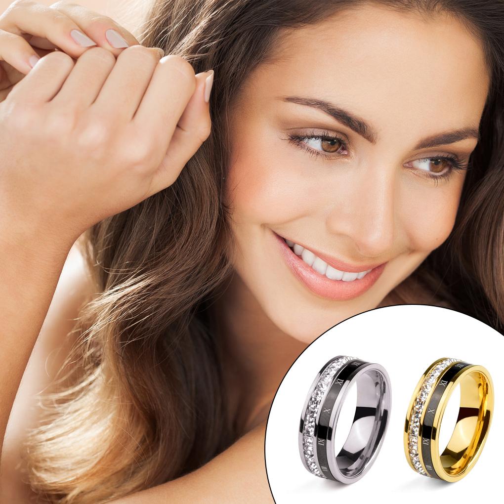 Nhẫn Thép Titan Khắc Chữ Số La Mã Đơn Giản Thời Trang