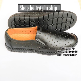 Hỗ trợ Ship- Giày da thật đục lỗ - Giày hè phong cách Hàn Quốc- dép rọ nam cao cấp 2018 (Vietgiatot ro215 HQ)