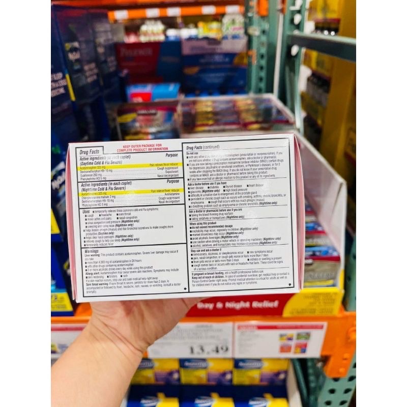 Viên uống Kirkland Signature Cold & Flu Severe Multi Symptom - Hộp 168