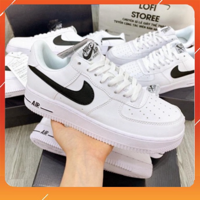 ^. Giày Air Force 1 Vệt Đen,Giày AF1 trắng móc đen hàng đẹp dành cho Nam Nữ**** ^.