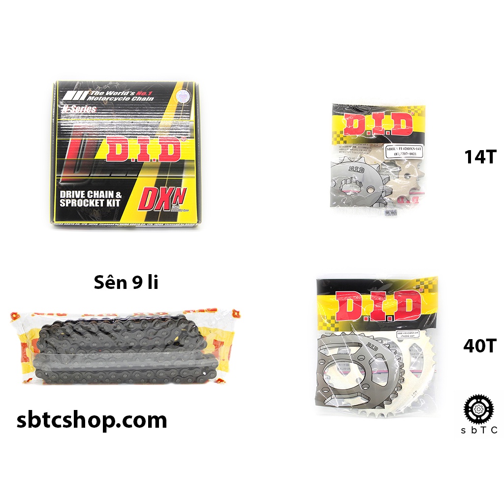 NSD Nhông sên dĩa DID 9 li ly Yamaha Sirius Fi chính hãng Thái Lan