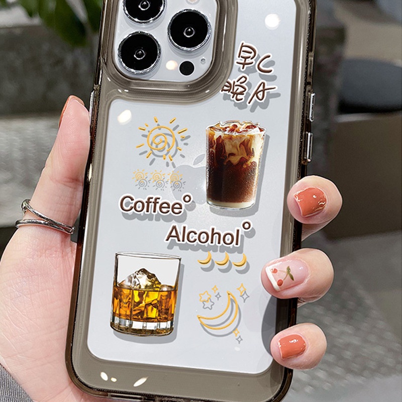 Ốp Điện Thoại DecoPhone Acrylic tpu acrylic Trong Suốt Hình Hạt Cà Phê Cho iphone 6s 7 8 plus x xs xr 11 12 13 14 15 max pro