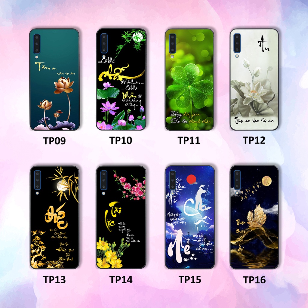 Ốp lưng Samsung A7 2018 - A9 2018 - Ốp Samsung in hình chữ thư pháp tâm an, cha mẹ , tài lộc đầy ý nghĩa