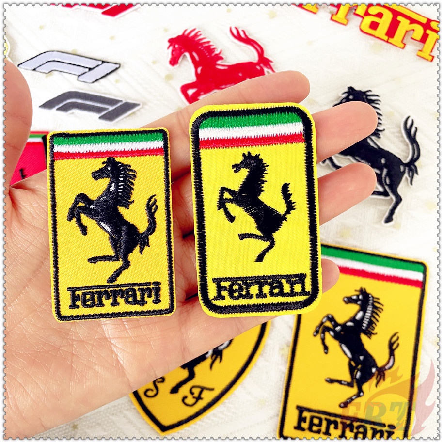 ❣️1 Miếng Dán Ủi Thêu Hình Xe Hơi Ferrari F1: We Race As One❣️Sticker Ủi Thêu Hoạ Tiết Ngộ Nghĩnh