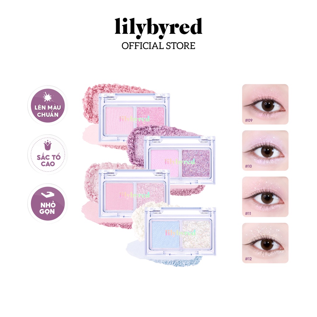 Bảng Phấn Mắt 2 Màu Lilybyred Little Bitty Moment Eyeshadow