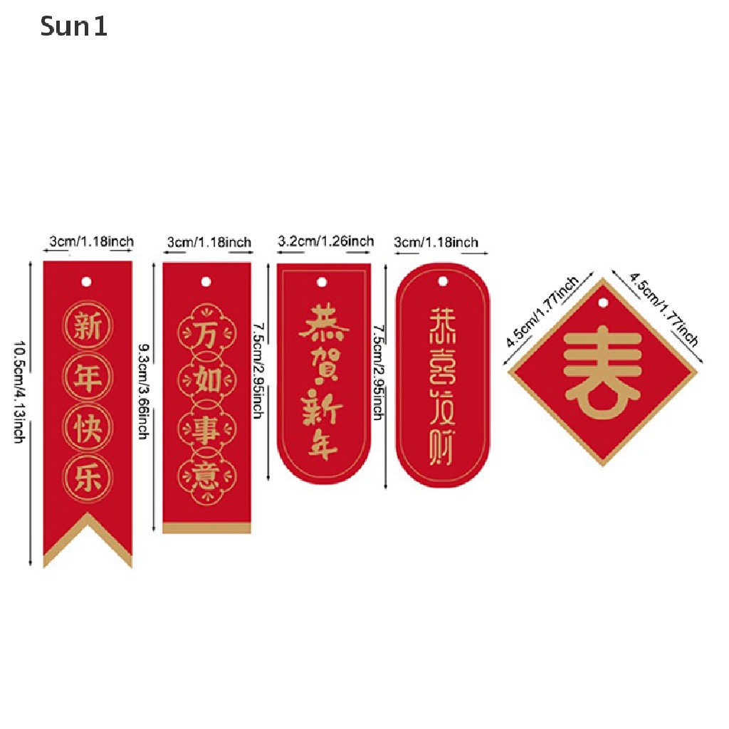 Set 20 Thẻ Chúc Mừng Năm Mới Màu Đỏ Trang Trí Đẹp Mắt