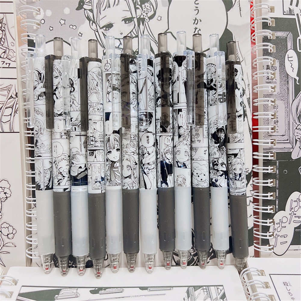 Set 6 Bút Bi Trắng Đen Ngòi 0.5mm