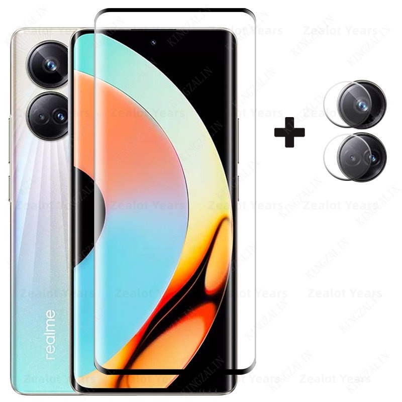 Kính Cường Lực Bảo Vệ Màn Hình Viền Cong 2 Trong 1 Cho Realme 10 Pro Plus Realme 10Pro +