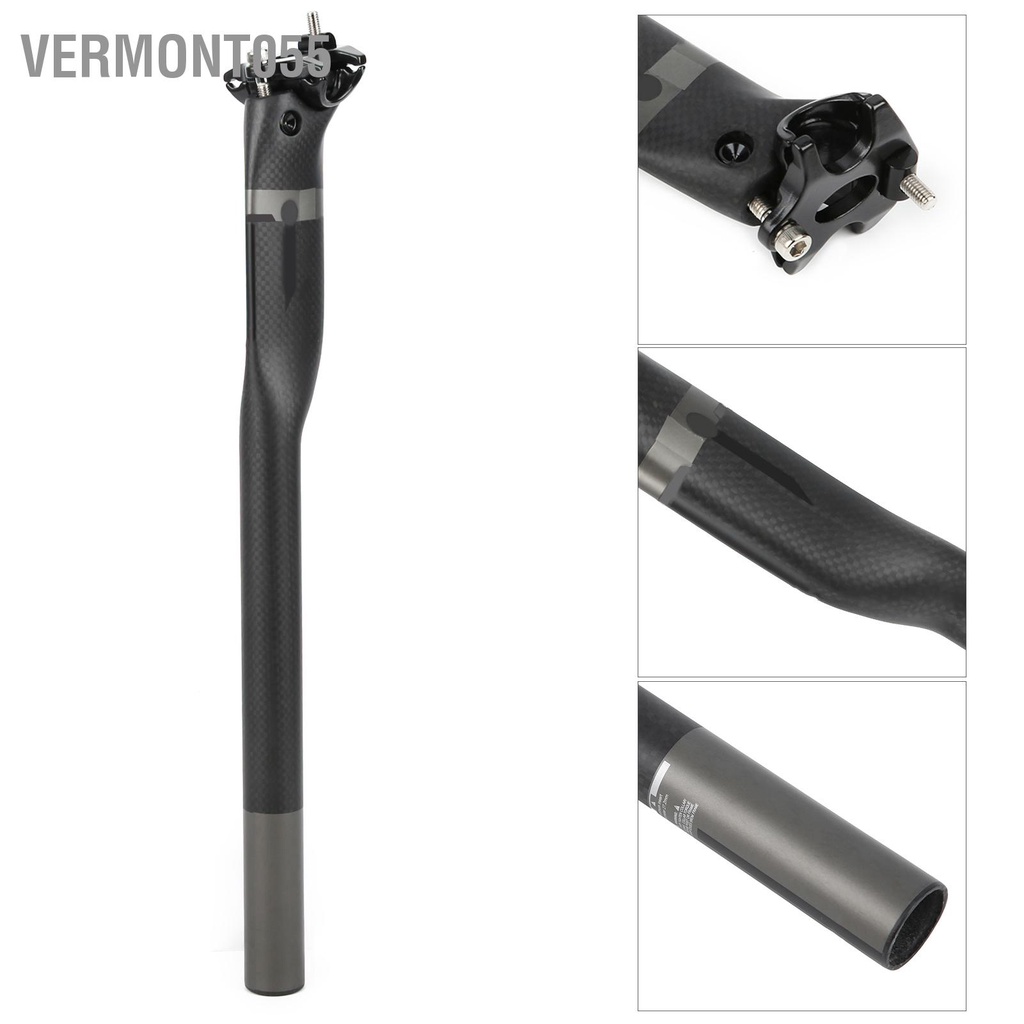 Vermont055 Cột an toàn bằng sợi carbon dành cho xe đạp 27 2x400mm Gấp đi đường leo núi Ghế ngồi