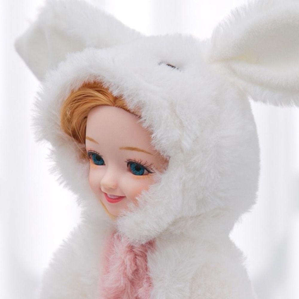 Quần Áo Búp Bê Thỏ QUINTON 12 inch / 30cm Bằng Vải Lông Có Mũ Trùm Đầu DIY Dễ Thương Làm Quà Tặng Cho Bé Gái