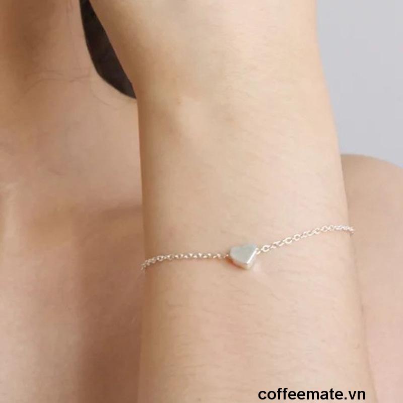 ⚡Chuỗi hạt bạc họa tiết trái tim tối giản bằng kim loại dành cho nữ