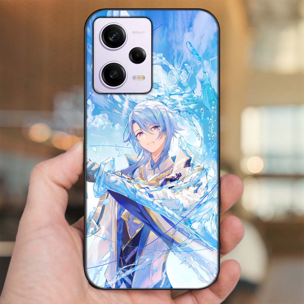 Ốp lưng Xiaomi Redmi Note 12 viền đen in hình Kamisato Ayato Genshin Impact
