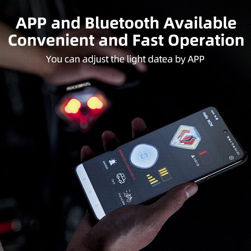 Rockbros Đèn Đuôi Xe Đạp Điều Khiển Từ Xa Không Dây 1000 Mah Chống Nước Ipx7 Chống Sốc Sạc Lại Type C