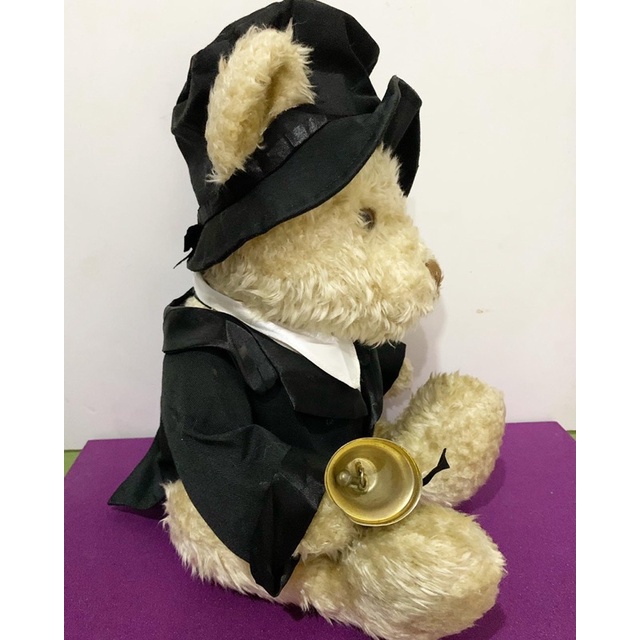 Gấu bông quý tộc vintage cầm chuông thú nhồi bông đồ chơi dễ thương