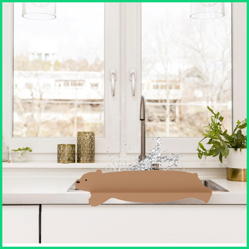 Tấm Chắn Bắn Nước Bằng Silicon Hình Gấu Hoạt Hình Gắn Bồn Rửa Chén / Nhà Bếp / Phòng Tắm