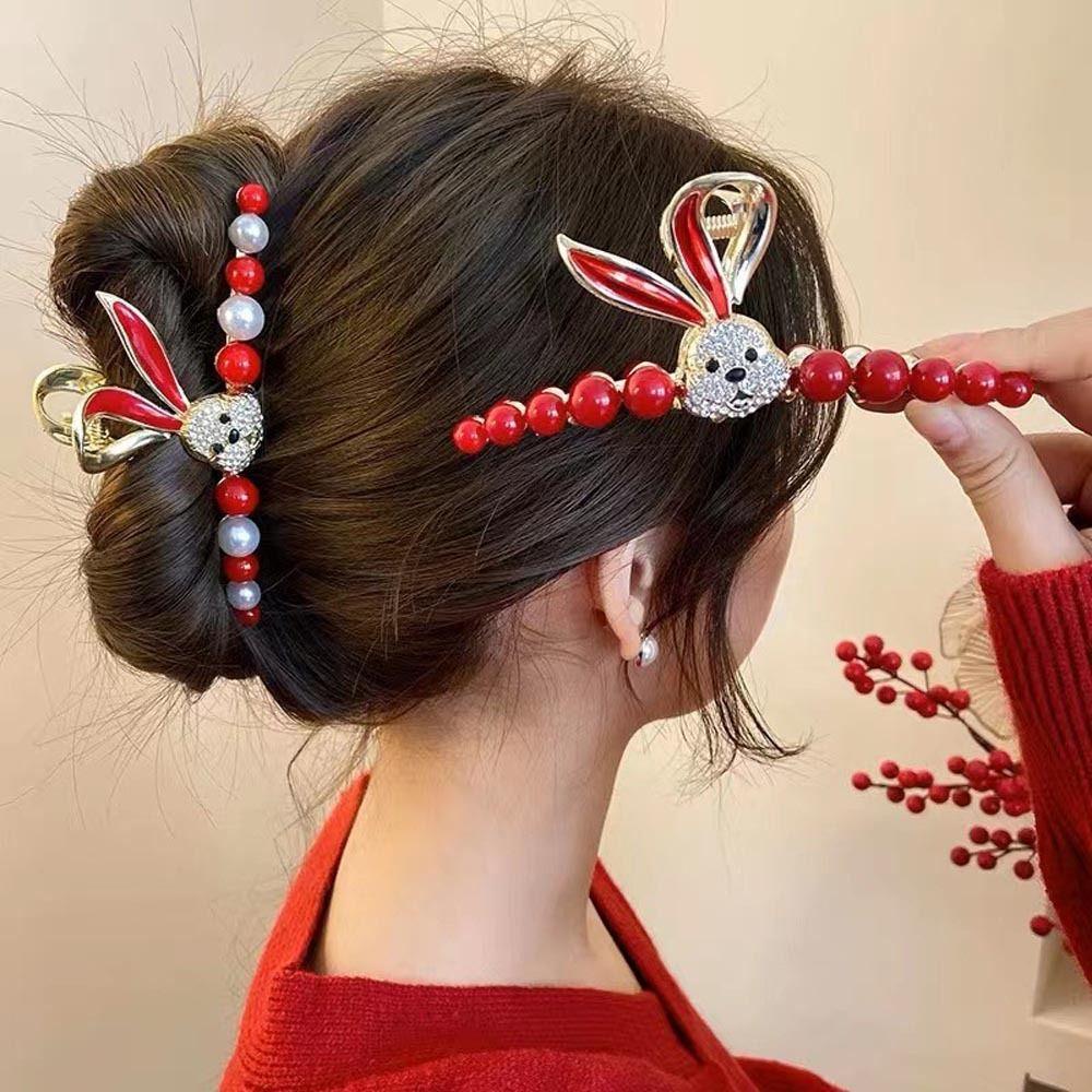 Kẹp Tóc Đính Hạt Hình Thỏ Dễ Thương Thời Trang Cho Nữ